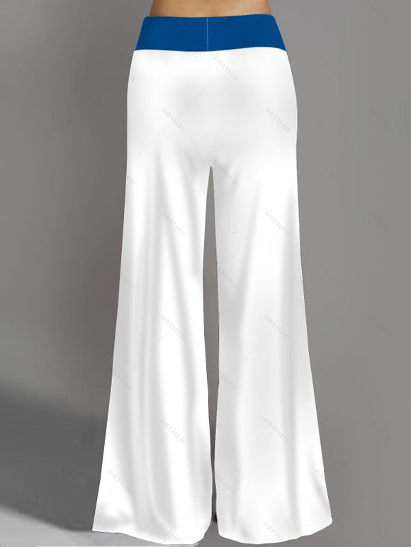 Vacation Couple Outfit Octopus Foot Print Tank Top Wide Leg Pants and Button Up Shirt Drawstrings Shorts Beach Matching Outfit - Blanc S | US 4