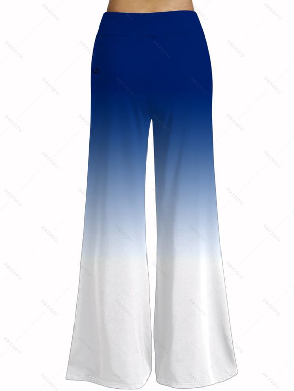 Vacation Couple Outfit Octopus Foot Print Tank Top Wide Leg Pants and Button Up Shirt Drawstrings Shorts Beach Matching Outfit - Bleu profond S | US 4