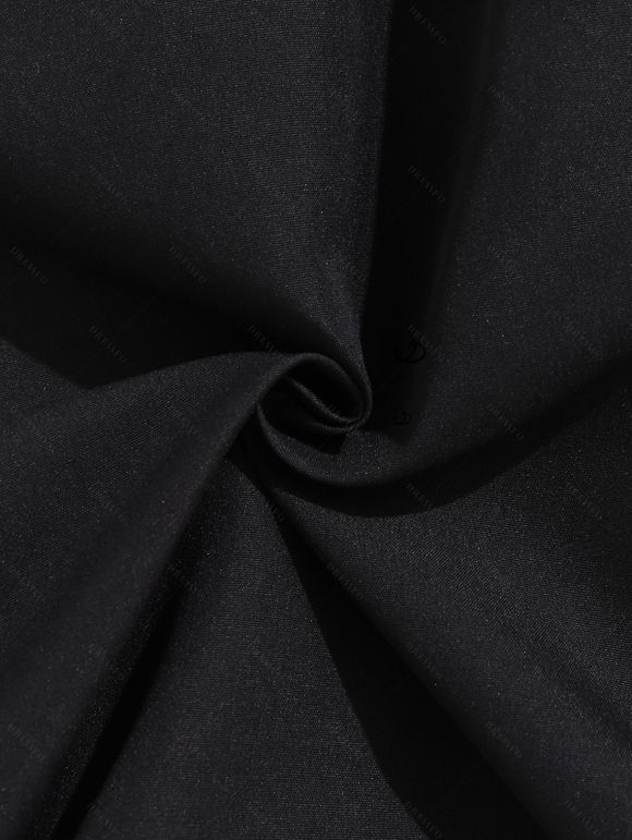 Ensemble chemise gothique à motif tête de mort et tournesols contrastés pour homme et short de plage uni à cordon de serrage - Noir S | US 4