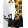 Sunflower Skulls Butterfly Lace Gothic Tank Top Elastic Wide Leg Pants and Button Up Shirt Drawstring Beach Shorts Outfit - Noir S | US 4