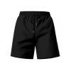 Ensemble chemise gothique à motif tête de mort et tournesols contrastés pour homme et short de plage uni à cordon de serrage - Noir S | US 4