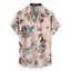 Chemise vintage à manches courtes et boutons pour homme, motif tête de mort et sirène, style vacances - Rose clair 5XL