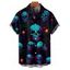 Chemise gothique à manches courtes et boutons pour homme, motif tête de mort et toile d'araignée - Noir 5XL
