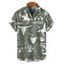 Chemise de vacances pour homme, style cowboy western, motif cactus, lettres, boutonnée, retroussée, manches courtes, style cottagecore - Vert profond 5XL
