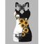 Débardeur gothique monochrome à motif de tournesols et de crânes, en dentelle papillon, avec surplis contrasté et anneau en O, haut de vacances - Noir XXL | US 14