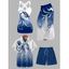 Vacation Couple Outfit Octopus Foot Print Tank Top Wide Leg Pants and Button Up Shirt Drawstrings Shorts Beach Matching Outfit - Bleu profond S | US 4