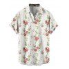 Vacation Couple Outfit Floral Print Zipper Back Dress Solid Lace Up Corset Belt Set and Button Up Shirt Matching Outfit - Blanc S | US 4