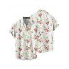 Vacation Couple Outfit Floral Print Zipper Back Dress Solid Lace Up Corset Belt Set and Button Up Shirt Matching Outfit - Blanc S | US 4