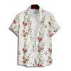 Vacation Couple Outfit Floral Print Zipper Back Dress Solid Lace Up Corset Belt Set and Button Up Shirt Matching Outfit - Blanc S | US 4