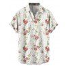 Vacation Couple Outfit Floral Print Waisted Cami Dress Lace Up Crop Top Set and Button Up Shirt Matching Outfit - Blanc S | US 4