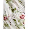 Vacation Couple Outfit Floral Print Waisted Cami Dress Lace Up Crop Top Set and Button Up Shirt Matching Outfit - Blanc S | US 4