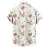Vacation Couple Outfit Floral Print Waisted Cami Dress Lace Up Crop Top Set and Button Up Shirt Matching Outfit - Blanc S | US 4