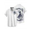 Vacation Couple Outfit Octopus Playing Cards Print Spaghetti Strap V Neck A Line Mini Tank Dress and Button Up Shirt Matching Outfit - Blanc S | US 4