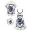 Vacation Couple Outfit Octopus Playing Cards Print Spaghetti Strap V Neck A Line Mini Tank Dress and Button Up Shirt Matching Outfit - Blanc S | US 4