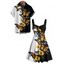 Gothic Couple Outfit Skulls Butterfly Print Monochrome Ruched Bust Dress and Button Up Shirt Holiday Matching Outfit - Noir S | US 4