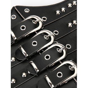 Rivet Buckle Strap Elastic Gothic Wide Belt Punk Style Belt