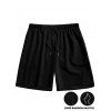 Ensemble chemise gothique à motif tête de mort et tournesols contrastés pour homme et short de plage uni à cordon de serrage - Noir S | US 4