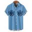 Chemise de vacances à manches courtes et boutons pour homme, motif pieuvre, vie marine, plage - Bleu Ciel 5XL