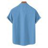 Chemise de vacances à manches courtes et boutons pour homme, motif pieuvre, vie marine, plage - Bleu Ciel 5XL