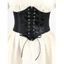 Ceinture gothique large élastique à lacets avec empiècement en dentelle papillon et rose - Rouge 