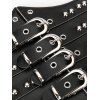 Ceinture large élastique style punk avec boucle à rivets - Noir 