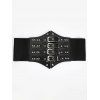 Ceinture large élastique style punk avec boucle à rivets - Noir 