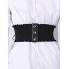 Ceinture élastique gothique vintage à empiècement en dentelle et boucle à lacets - Noir 