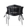 Ceinture élastique gothique vintage à empiècement en dentelle et boucle à lacets - Noir 