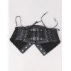 Ceinture élastique gothique vintage à empiècement en dentelle et boucle à lacets - Noir 