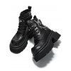 Butterfly Chain Embellishment Zip Up Thick Platform Gothic Martin Boots - Noir EU 35