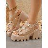 Solid Color Open Toe Thick Platform Buckle Strap Gothic Outdoor Sandals - Abricot EU 42