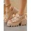Solid Color Open Toe Thick Platform Buckle Strap Gothic Outdoor Sandals - Noir EU 42