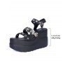 Buckle Strap Solid Color Butterfly Decor Open Toe Thick Platform Outdoor Gothic Sandals - Noir EU 42