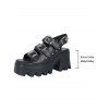 Solid Color Open Toe Thick Platform Buckle Strap Gothic Outdoor Sandals - Noir EU 42