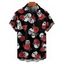 Chemise gothique à manches courtes et boutons pour homme, imprimé tête de mort rétro, style rétro, style vacances - Rouge foncé 5XL