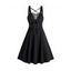 Robe gothique grande taille à lacets et œillets, couleur unie, bretelles croisées, ceinture à boucle, robe décontractée trapèze - Rouge foncé 3X | US 18