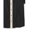 Chemise gothique à col rabattu et boutons pour homme, motif squelette avec chapeau de cowboy, couleur contrastée, 100 % coton, idéale pour les vacances - Noir XL