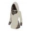 Haut à Capuche Tricoté Tribal Géométrique Panneau Rayé à Manches Longues - Rose clair XXXL