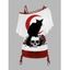 Ensemble deux pièces gothique avec haut à motif floral et tête de mort, t-shirt à col incliné et manches chauve-souris et débardeur cintré de couleur unie - Blanc XXL | US 12
