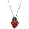 Gothic Women Outfit Monochrome Rose Skulls Pattern Spaghetti Strap Tank Dress and Heart Rose Necklace Heart Chain Embellishment Sandals Set - Noir S | US 4