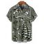Chemise de vacances pour homme, motif sirène, dauphin, navire, éléments océaniques, boutonnée, retroussée, manches courtes, décontractée - Bleu 5XL