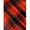 Contrast Plaid Print Lace Up Sleeveless Cami Dress and Roll Up Sleeve Shirt Outfit - Orange S | US 4