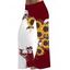 Pantalon gothique monochrome à motif de crânes de tournesol, pantalon élastique taille haute pour les vacances, pantalon large - Rouge foncé XXL | US 14
