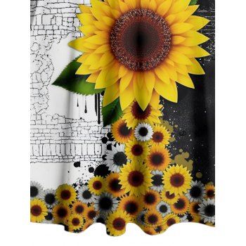 Contrast Color Sunflower Leaf Pattern Ruched Bust Vacation Dress Sweetheart Neck A Line Mini Gothic Dress