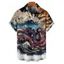 Chemise gothique à manches courtes et boutons pour homme, motif paysage de vagues de pierre de poulpe, chemise de vacances à revers - multicolor 5XL