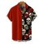 Chemise gothique à manches courtes et boutons pour homme, imprimé tête de mort rétro, style rétro, style vacances - Noir 5XL