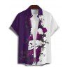 Gothic Couple Outfit Monochrome Rose Skulls Pattern Spaghetti Strap Tank Dress and Button Up Shirt Holiday Matching Outfit - CONCORD S | US 4