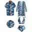 Beach Couple Outfit Tropical Print Tie Shoulder Bikini Triangle See Through Cover 3 Piece Bikini Sets and Button Up Shirt Vacation Matching Outfit - Vert clair S | US 4