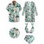 Beach Couple Outfit Tropical Print Tie Shoulder Bikini Triangle See Through Cover 3 Piece Bikini Sets and Button Up Shirt Vacation Matching Outfit - Vert clair S | US 4