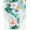 Beach Couple Outfit Tropical Print Tie Shoulder Bikini Triangle See Through Cover 3 Piece Bikini Sets and Button Up Shirt Vacation Matching Outfit - Vert clair S | US 4